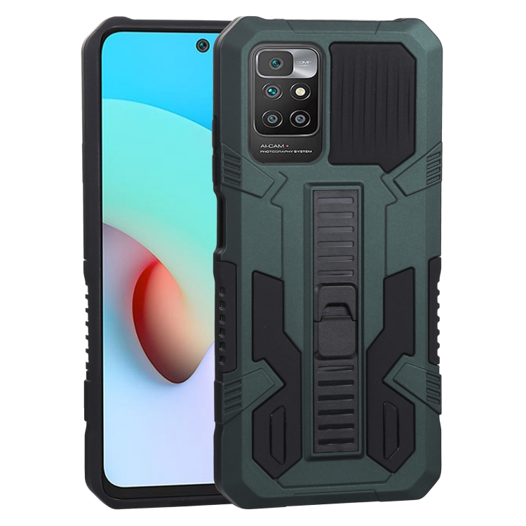 

For Xiaomi Redmi 10 Vanguard Warrior All Inclusive Double-color Shockproof TPU + PC Protective Case with Holder(Green)