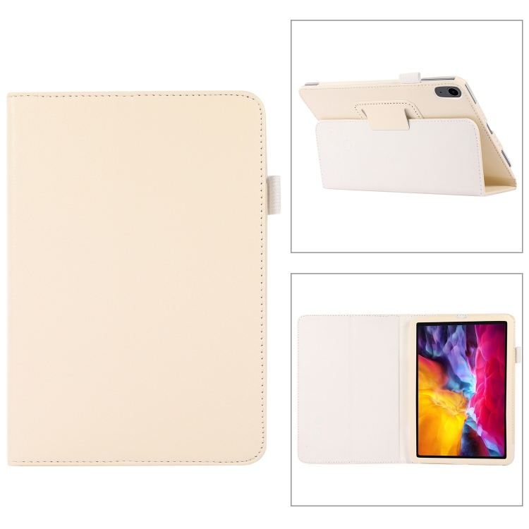 

Litchi Texture Horizontal Flip PU Leather Tablet Case with Holder For iPad mini 6(White)
