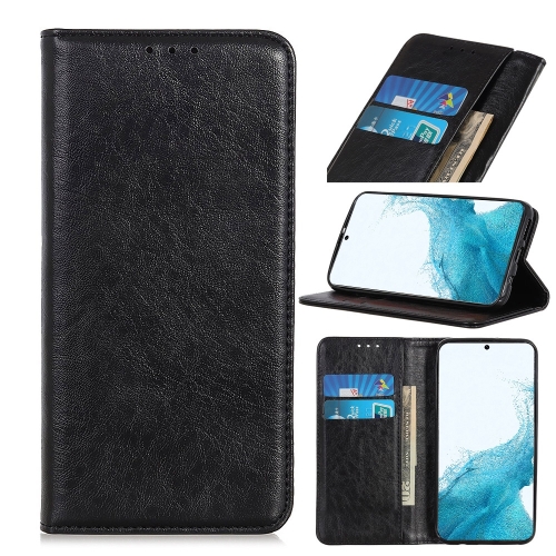 

For Samsung Galaxy S22 5G Magnetic Crazy Horse Texture Horizontal Flip Leather Case with Holder & Card Slots & Wallet(Black)