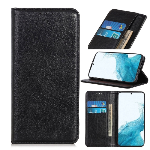 

For Samsung Galaxy S22+ 5G Magnetic Crazy Horse Texture Horizontal Flip Leather Case with Holder & Card Slots & Wallet(Black)