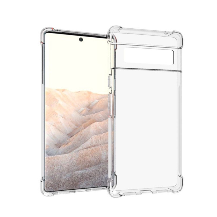 

For Google Pixel 6 Pro Shockproof Non-slip Waterproof Thickening TPU Protective Case (Transparent)