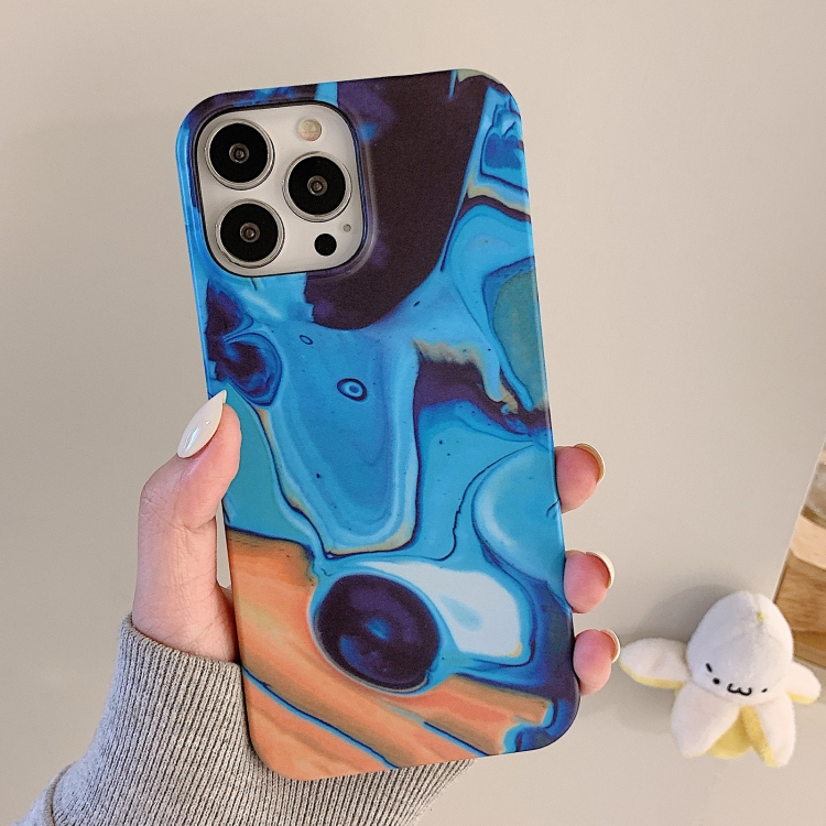 

Marble Shockproof PC Phone Case For iPhone 12 /12 Pro(Render Blue)