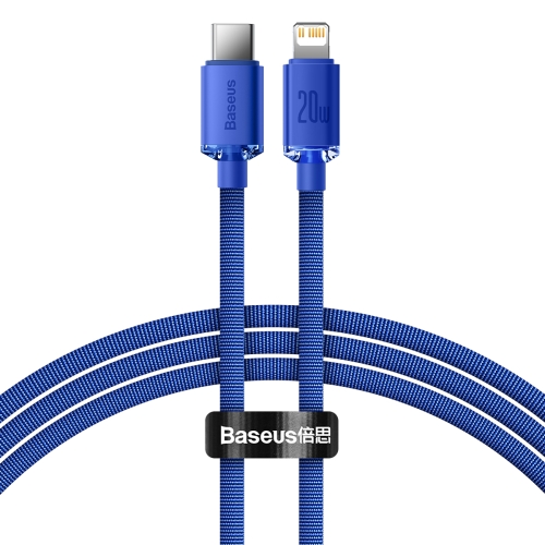

Baseus CAJY000203 Crystal Shine Series 20W USB-C / Type-C to 8 Pin Fast Charging Data Cable, Cable Length:1.2m(Blue)