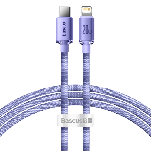 

Baseus CAJY000205 Crystal Shine Series 20W USB-C / Type-C to 8 Pin Fast Charging Data Cable, Cable Length:1.2m(Purple)