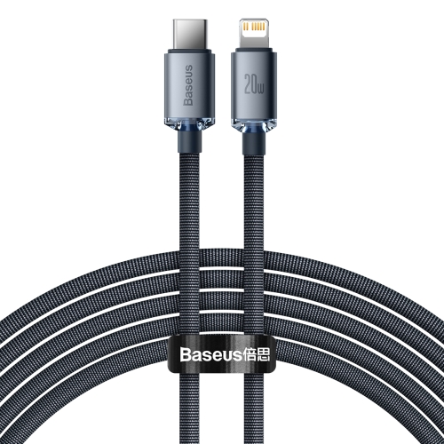 

Baseus CAJY000301 Crystal Shine Series 20W USB-C / Type-C to 8 Pin Fast Charging Data Cable, Cable Length:2m(Black)