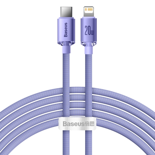

Baseus CAJY000305 Crystal Shine Series 20W USB-C / Type-C to 8 Pin Fast Charging Data Cable, Cable Length:2m(Purple)