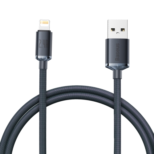 

Baseus CAJY000001 Crystal Shine Series 2.4A USB to 8 Pin Fast Charging Data Cable, Cable Length:1.2m(Black)