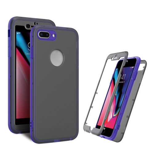 

Skin Feel 360 Degrees Full Package PC + TPU Combination Phone Case For iPhone 8 Plus & 7 Plus(Purple)