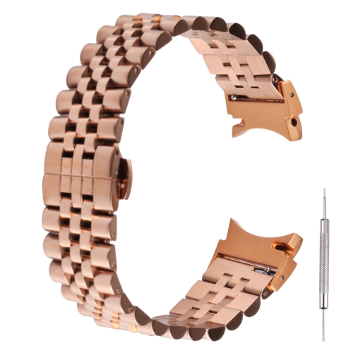 

For Samsung Galaxy Watch4 40mm/44mm Five-bead Stainless Steel Replacement Strap Watchband(Rose Gold)