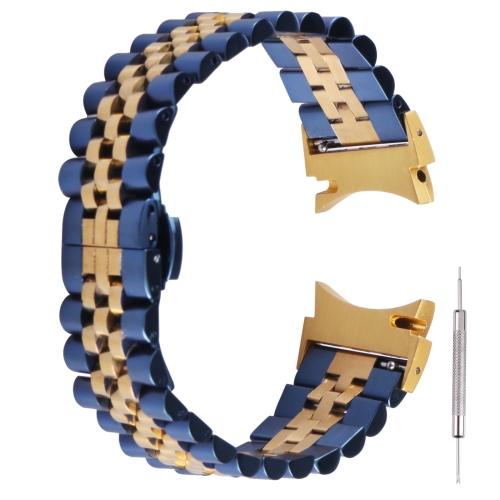 

For Samsung Galaxy Watch4 40mm/44mm Five-bead Stainless Steel Replacement Strap Watchband(Blue Gold)