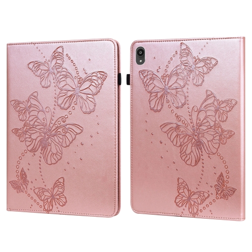 

For Lenovo Tab P11 2020 11 inch TB-J606F / TB-J606X Embossed Butterfly Pattern Horizontal Flip Leather Tablet Case(Pink)