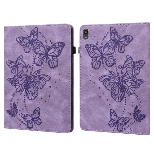 

For Lenovo Tab P11 2020 11 inch TB-J606F / TB-J606X Embossed Butterfly Pattern Horizontal Flip Leather Tablet Case(Purple)