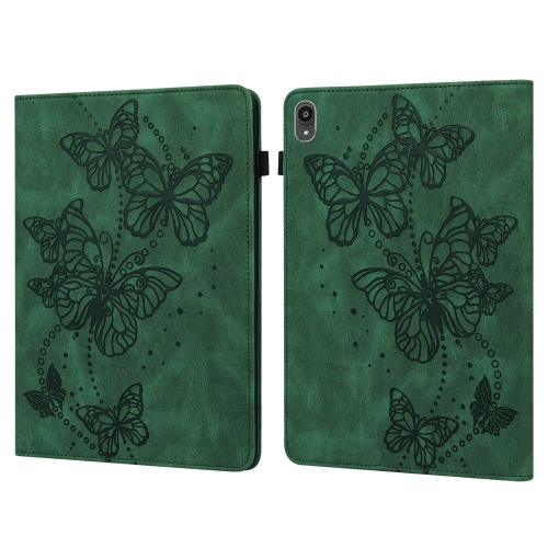 

For Lenovo Tab P11 2020 11 inch TB-J606F / TB-J606X Embossed Butterfly Pattern Horizontal Flip Leather Tablet Case(Green)