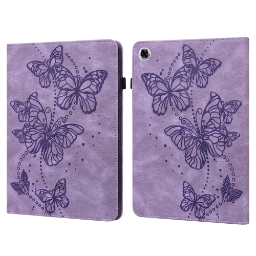 

For Lenovo Tab M10 HD 2nd Gen TB-X306X Embossed Butterfly Pattern Horizontal Flip Leather Tablet Case(Purple)