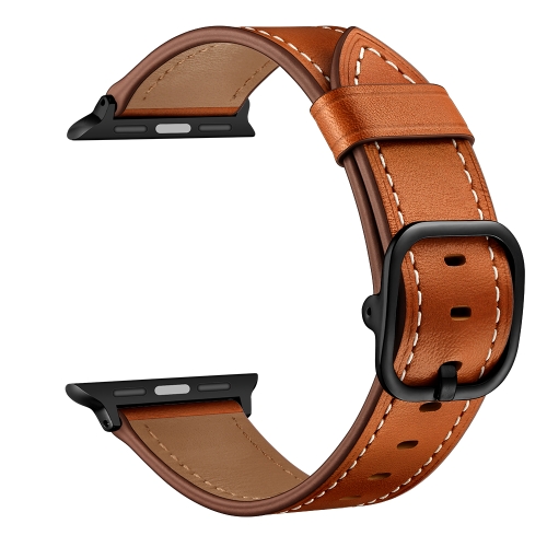 

Leather Watch Band For Apple Watch Ultra 49mm&Watch Ultra 2 49mm / Series 9&8&7 45mm / SE 3&SE 2&6&SE&5&4 44mm / 3&2&1 42mm(Brown)