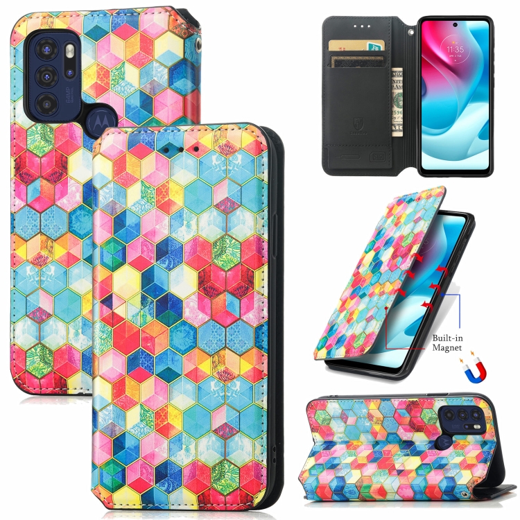 

For Motorola Moto G60S Colorful Magnetic Horizontal Flip Leather Phone Case with Holder & Card Slot & Wallet(Magic Space)