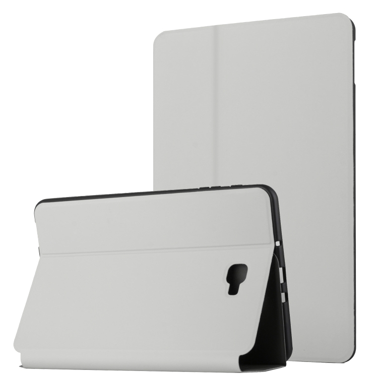 

For Samsung Galaxy Tab A 10.1 T580/T585C Dual-Folding Horizontal Flip Tablet Leather Case with Holder (Grey)