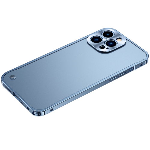 

For iPhone 13 Pro Max Metal Frame Frosted PC Shockproof Phone Case (Ocean Blue)
