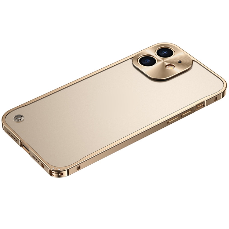 

Metal Frame Frosted PC Shockproof Phone Case For iPhone 12(Gold)