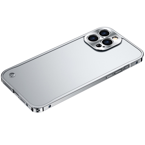 

For iPhone 12 Pro Max Metal Frame Frosted PC Shockproof Phone Case(Silver)