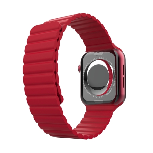 

Integrated Silicone Strap Watch Band For Apple Watch Series 7 45mm / 6&SE&5&4 44mm / 3&2&1 42mm(Red)