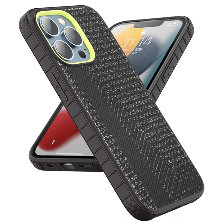 

Mutural Coconut Series PC+TPU Gypsophila Fluorescent Woven Phone Protective Case For iPhone 13(Black)