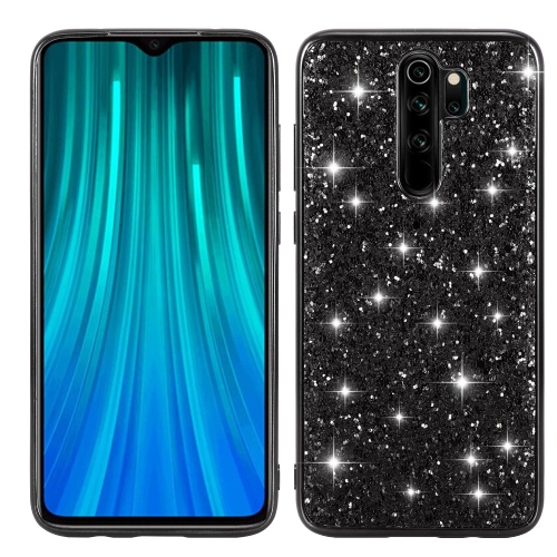 

For Xiaomi Redmi Note 8 Pro Glittery Powder Shockproof TPU Case(Black)