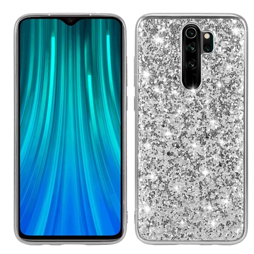 

For Xiaomi Redmi Note 8 Pro Glittery Powder Shockproof TPU Case(Silver)