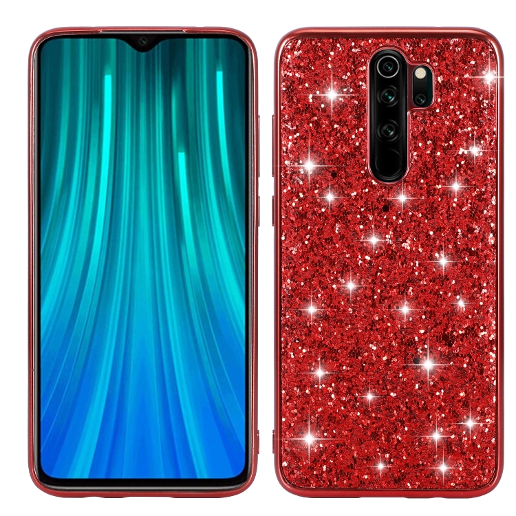 

For Xiaomi Redmi Note 8 Pro Glittery Powder Shockproof TPU Case(Red)