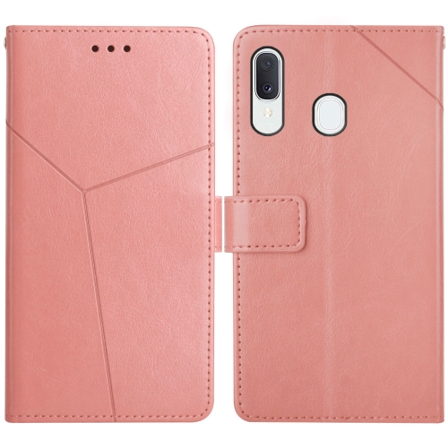 

For Samsung Galaxy A20e Y Stitching Horizontal Flip Leather Case with Holder & Card Slots & Wallet & Photo Frame(Rose Gold)