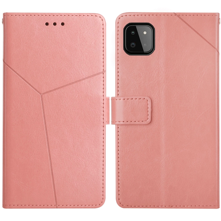 

For Samsung Galaxy A22 5G Y Stitching Horizontal Flip Leather Case with Holder & Card Slots & Wallet & Photo Frame(Rose Gold)