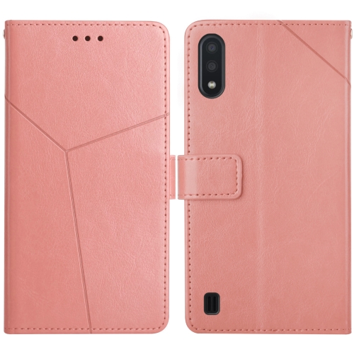 

For Samsung Galaxy M10 / A10 Y Stitching Horizontal Flip Leather Case with Holder & Card Slots & Wallet & Photo Frame(Rose Gold)