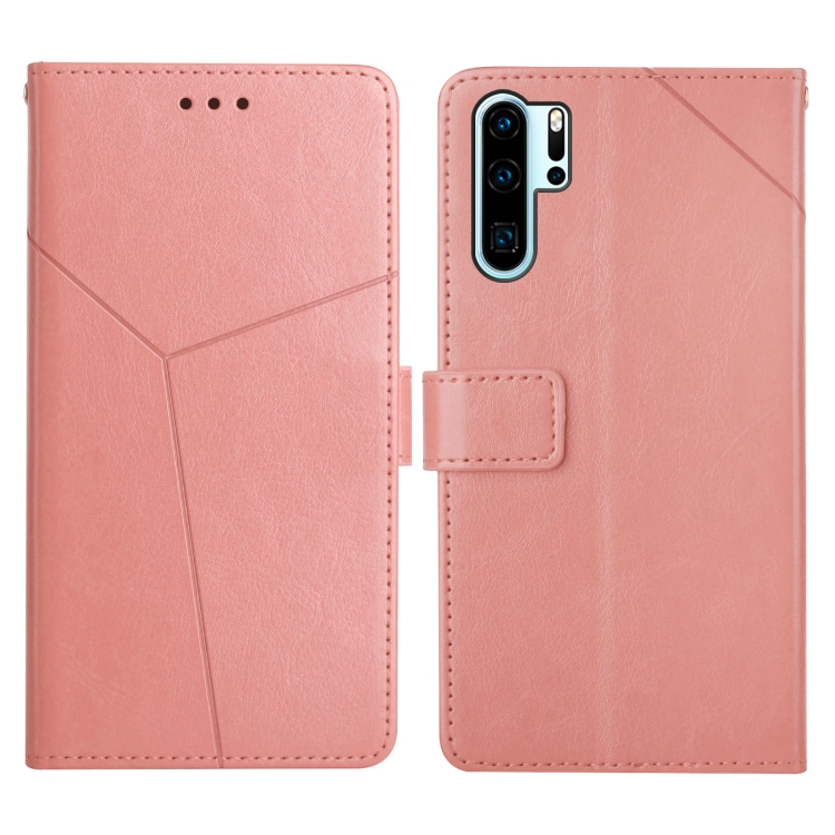 

For Huawei P30 Pro Y Stitching Horizontal Flip Leather Phone Case with Holder & Card Slots & Wallet & Photo Frame(Rose Gold)