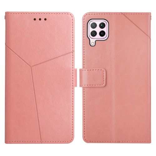 

For Huawei P40 Lite Y Stitching Horizontal Flip Leather Phone Case with Holder & Card Slots & Wallet & Photo Frame(Rose Gold)