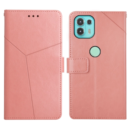 

For Motorola Edge 20 Lite Y Stitching Horizontal Flip Leather Phone Case with Holder & Card Slots & Wallet & Photo Frame(Rose Gold)