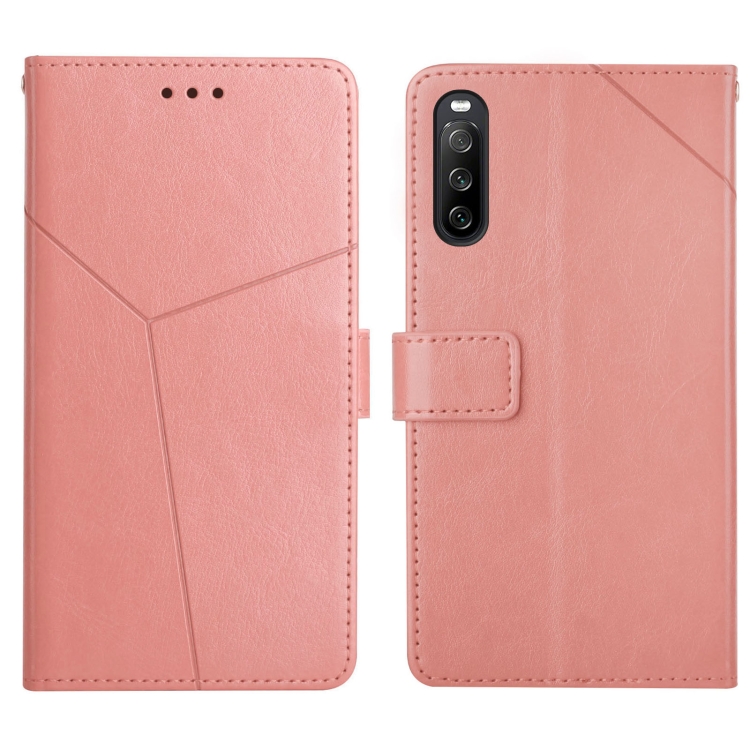 

For Sony Xperia 10 III Y Stitching Horizontal Flip Leather Phone Case with Holder & Card Slots & Wallet & Photo Frame(Rose Gold)