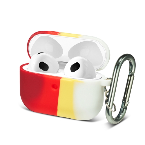 

Four-color Rainbow Earphone Protective Case with Hook For AirPods 3(Dark Red + Red + Yellow + White)