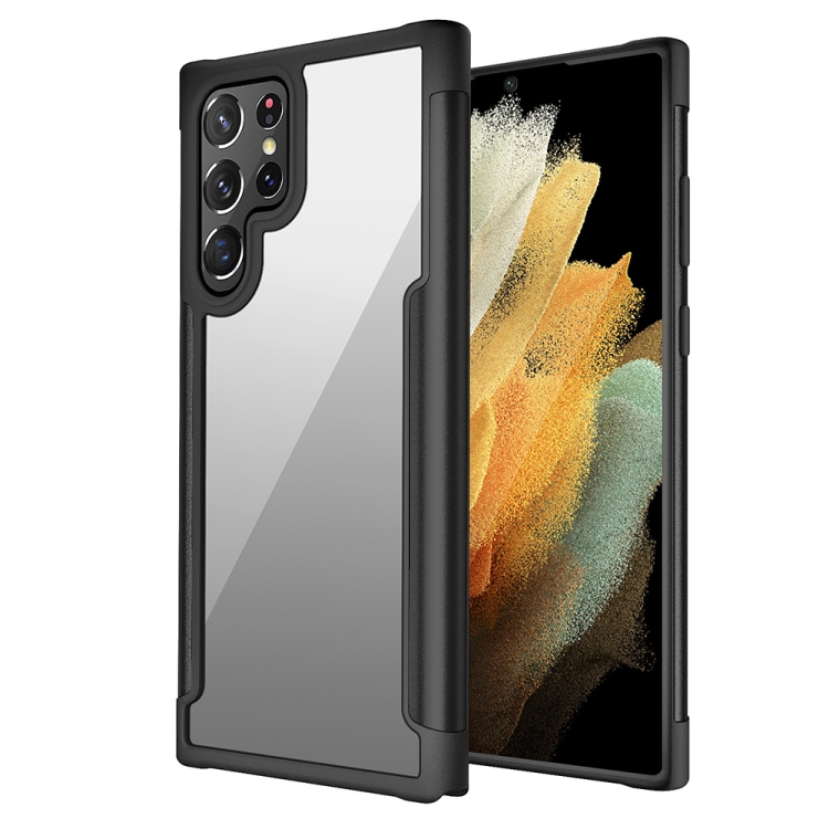 

For Samsung Galaxy S22 Ultra 5G Iron Man Series Metal PC + TPU Phone Protective Case(Black)