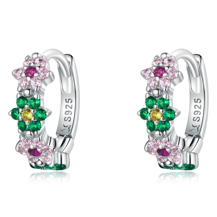 

S925 Sterling Silver Delicate Flowers Women Earrings