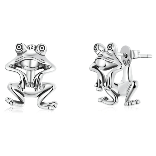 

S925 Sterling Silver Fun Frog Ear Studs Women Earrings