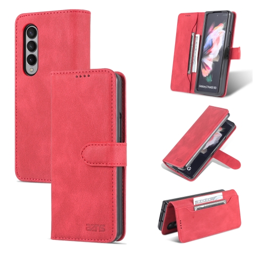 For Samsung Galaxy Z Fold3 5G AZNS Dream II Skin Feel PU+TPU Horizontal Flip PU Phone Case(Red)