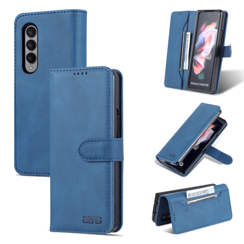 

For Samsung Galaxy Z Fold3 5G AZNS Dream II Skin Feel PU+TPU Horizontal Flip PU Phone Case(Blue)