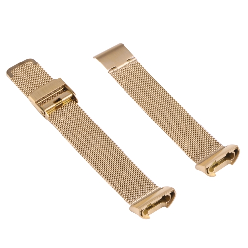 

For Fitbit Charge 4 Double Insurance Buckle Milanese Watch Band(Gold)