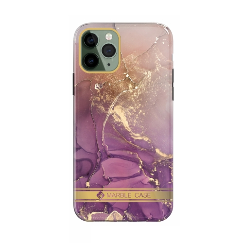 Dual Side Laminating Imd Plating Golden Circle Marble Pattern Tpu Phone Case For Iphone 11 Pro Max Purple Gilt Dx 63