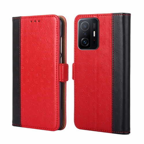 

For Xiaomi Mi 11T Ostrich Texture Horizontal Flip Leather Phone Case with Holder & Card Slots & Wallet(Red)