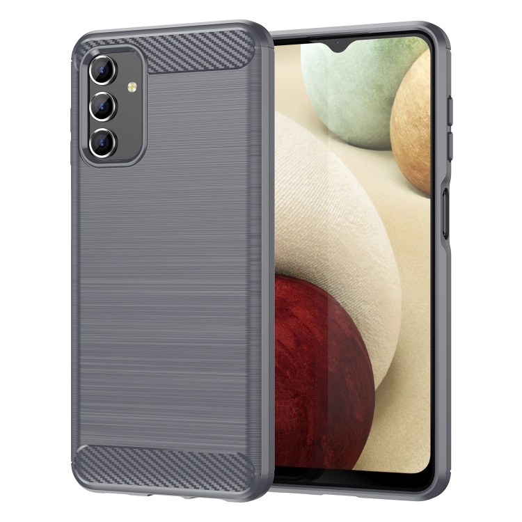

For Samsung Galaxy A13 5G Brushed Texture Carbon Fiber TPU Phone Case (Grey)
