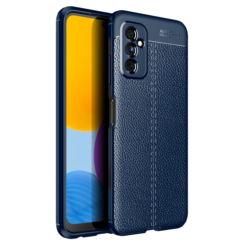 

For Samsung Galaxy M52 5G Litchi Texture TPU Shockproof Phone Case(Blue)