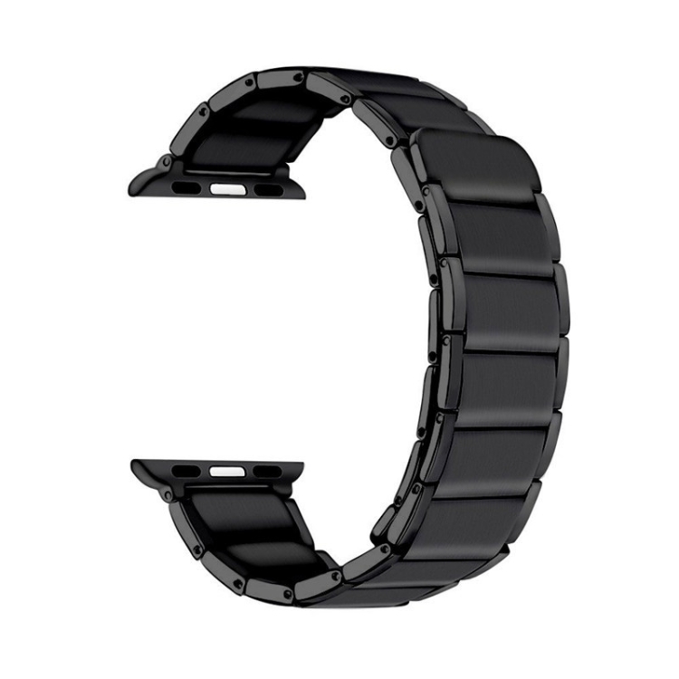 

Bamboo Joint Magnetic Steel Replacement Strap Watchband For Apple Watch Series 7 41mm / 6&SE&5&4 40mm / 3&2&1 38mm(Black)