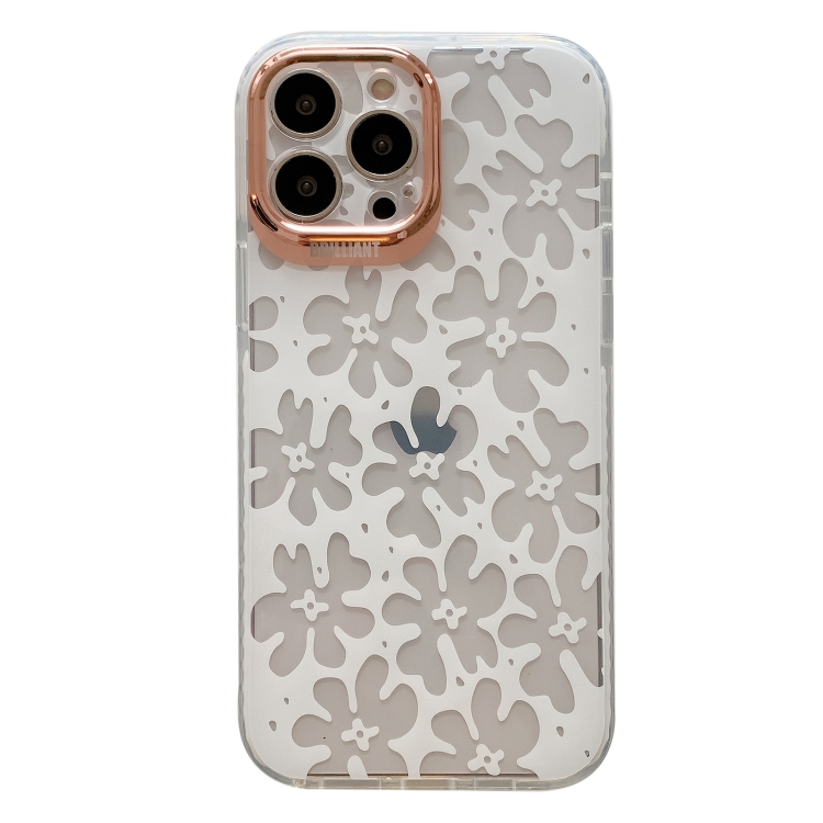

Dual-side Laminating IMD Plating Flower Pattern TPU Phone Case For iPhone 11(DX-69)
