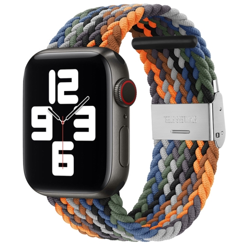 

Nylon Braid One Buckle Watch Band For Apple Watch Series 9&8&7 41mm / SE 3&SE 2&6&SE&5&4 40mm / 3&2&1 38mm(Camouflage)